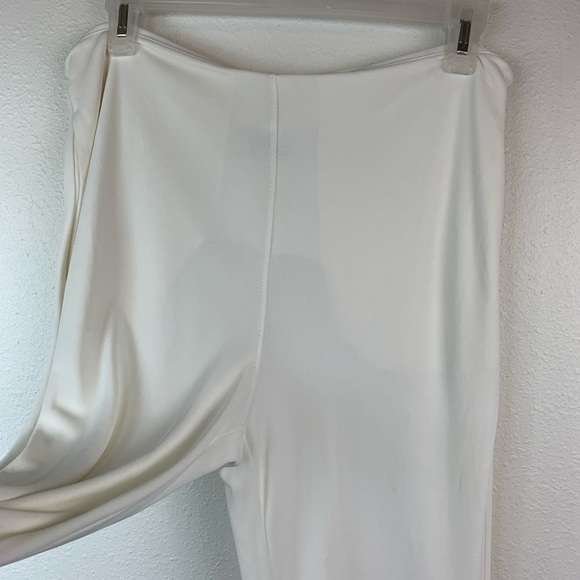 Surfvival resort wear, chic ivory knit side zip flare leg high waist pants, EUC - Picture 2 of 8